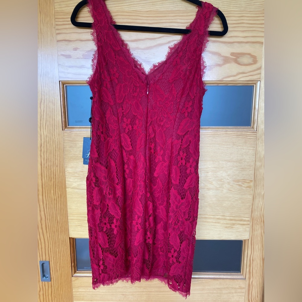 NWT Adrianna Papell Red Lace Petite Dress - Picture 3 of 7